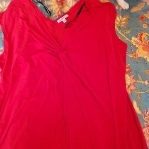 Red sleeveless maxi dress